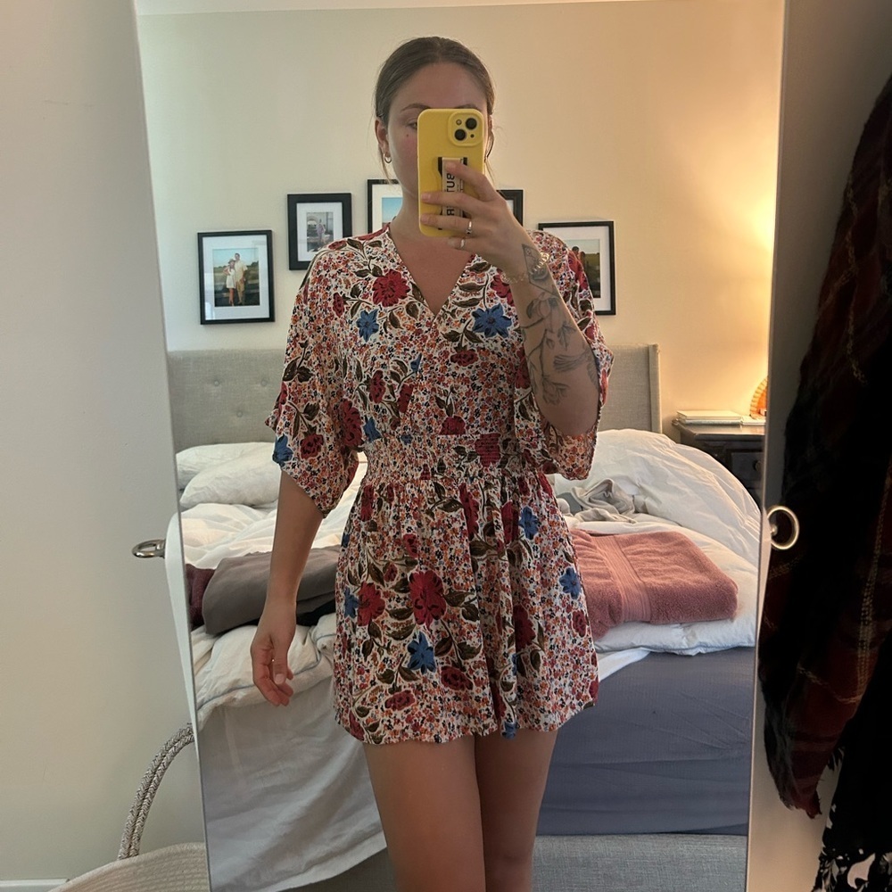 O'Neill amaze Floral shorts and wide sleeve Jumpsuit romper - Picture 5 of 13